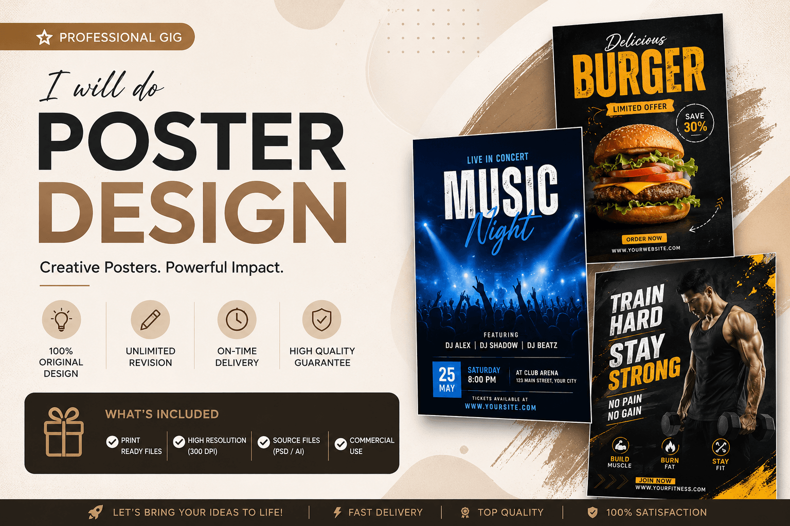I will do professional poster design for your business