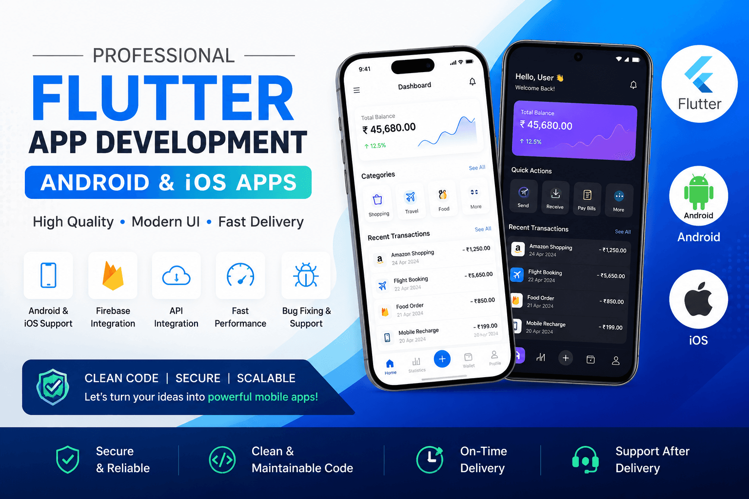 I will develop a professional Android or iOS mobile app for your business